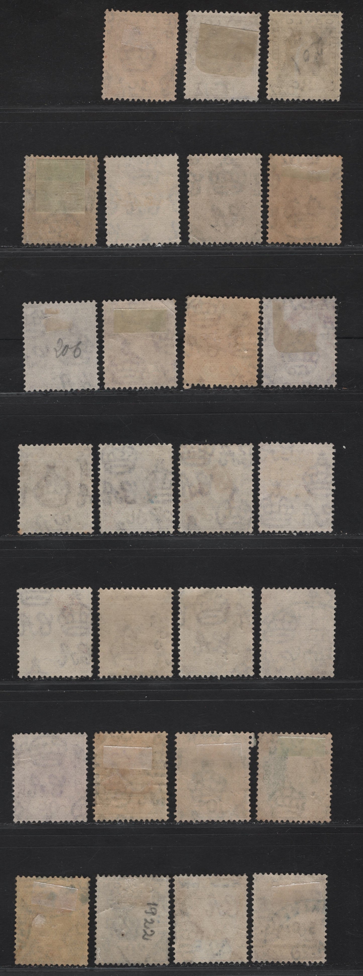 Lot 9 (C) Ceylon #338-346b, 349, 350b, 351b, 337 1c Brown - 25c Orange Yellow & Blue, 1921-1932 King George V Imperium Keyplate Issue With Bold CA Wmk, 27 Very Fine Used Singles Group With Both Die 1 & 2 And Shades