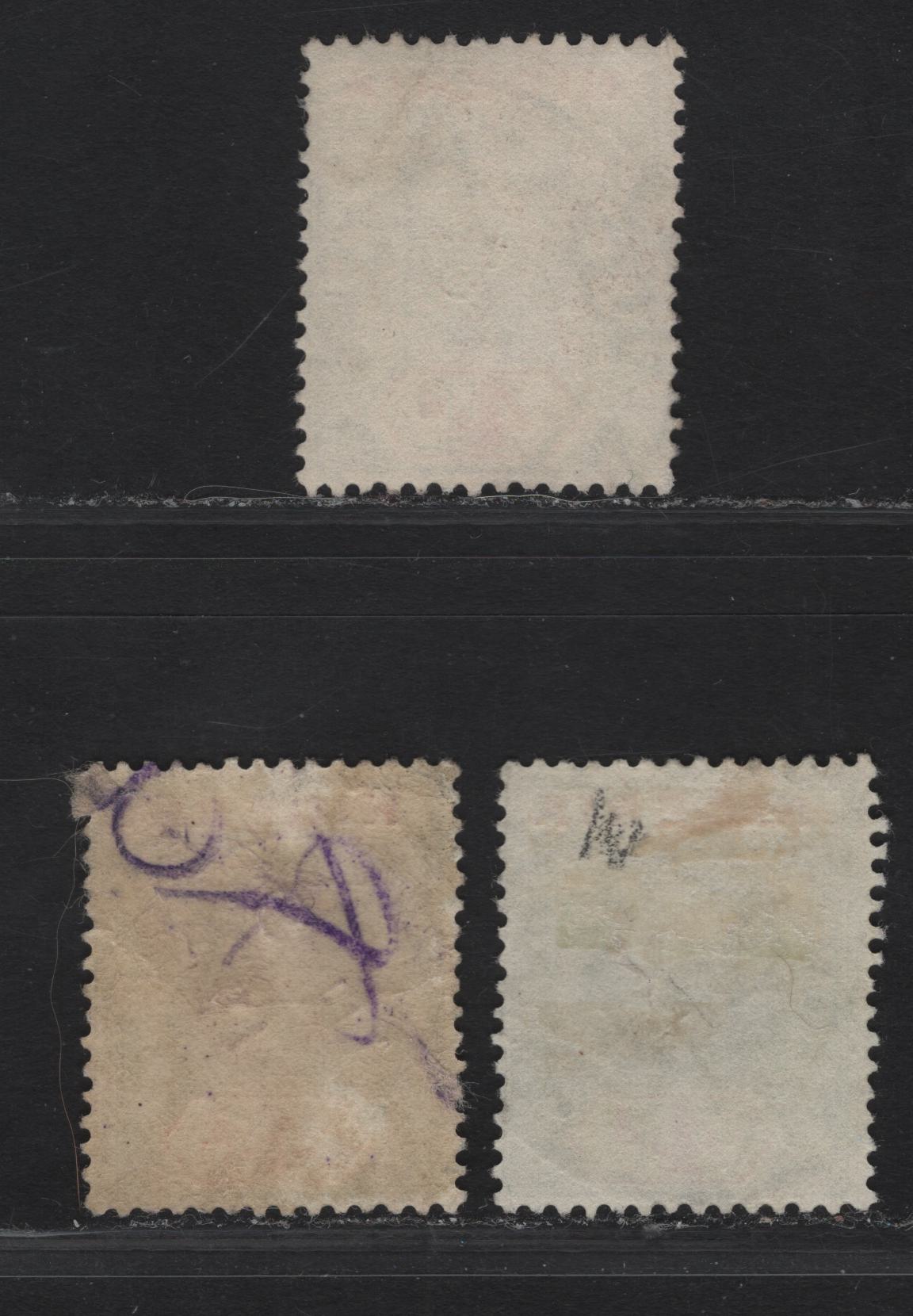 Lot 91 Nigeria SG#6 4d Pale Gray & Bright Red - Gray & Red King George V, 1914-1929 KGV Imperium Keyplate Issue, Wmk Multiple Crown CA, 3 Fine/Very Fine Used Singles, Very Pale Yellow, Pale Yellow & Lemon Papers With White Backs