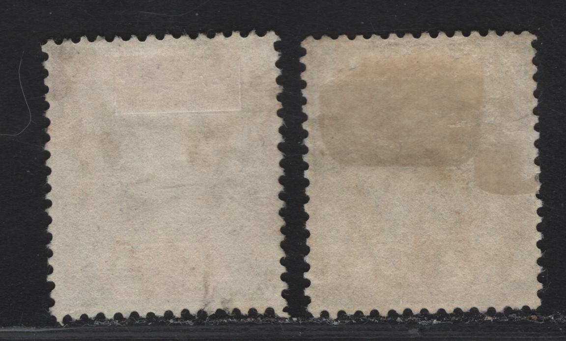 Lot 92 Nigeria SG#6 4d Gray/Deep Gray on Red King George V, 1914-1929 KGV Imperium Keyplate Issue, Wmk Multiple Crown CA, 2 Very Fine Used Singles, Yellow Paper With White Back, 1914-1915 Printings