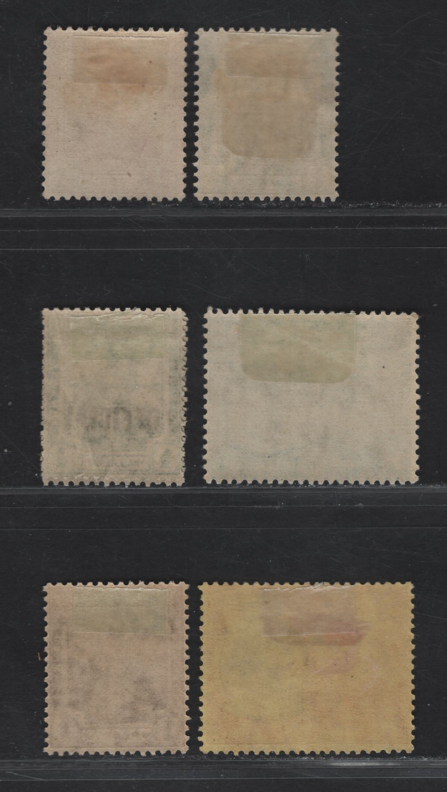 Lot 184 (C) Trinidad & Tobago SG#150, 206, 208, 216, 223, O14-O15 1d - 1/2d Red - Green Britannia - King George V, 1913-1923 Britannia - KGV Keyplates, 7 F/VFOG Singles, O15 Has A Vertical Gum Crease