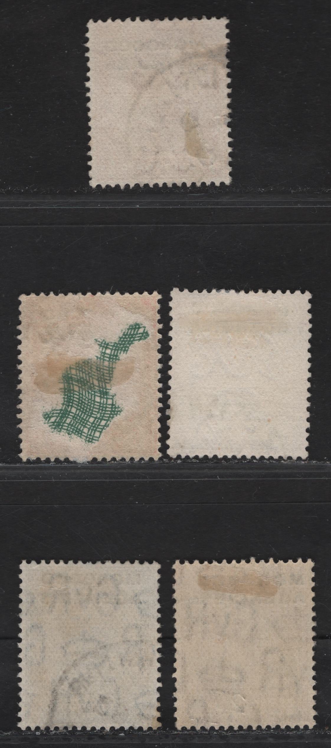 Lot 25 Morocco Agencies British Currency SG#73, 48, 58, 60b 1d - 6d Scarlet - Purple King George V, 1914-1936 KGV Profile Heads Issue, 5 Fine/Very Fine Used Singles, Royal Cypher & Block Cypher Wmks, Overprint Types 7 & 8