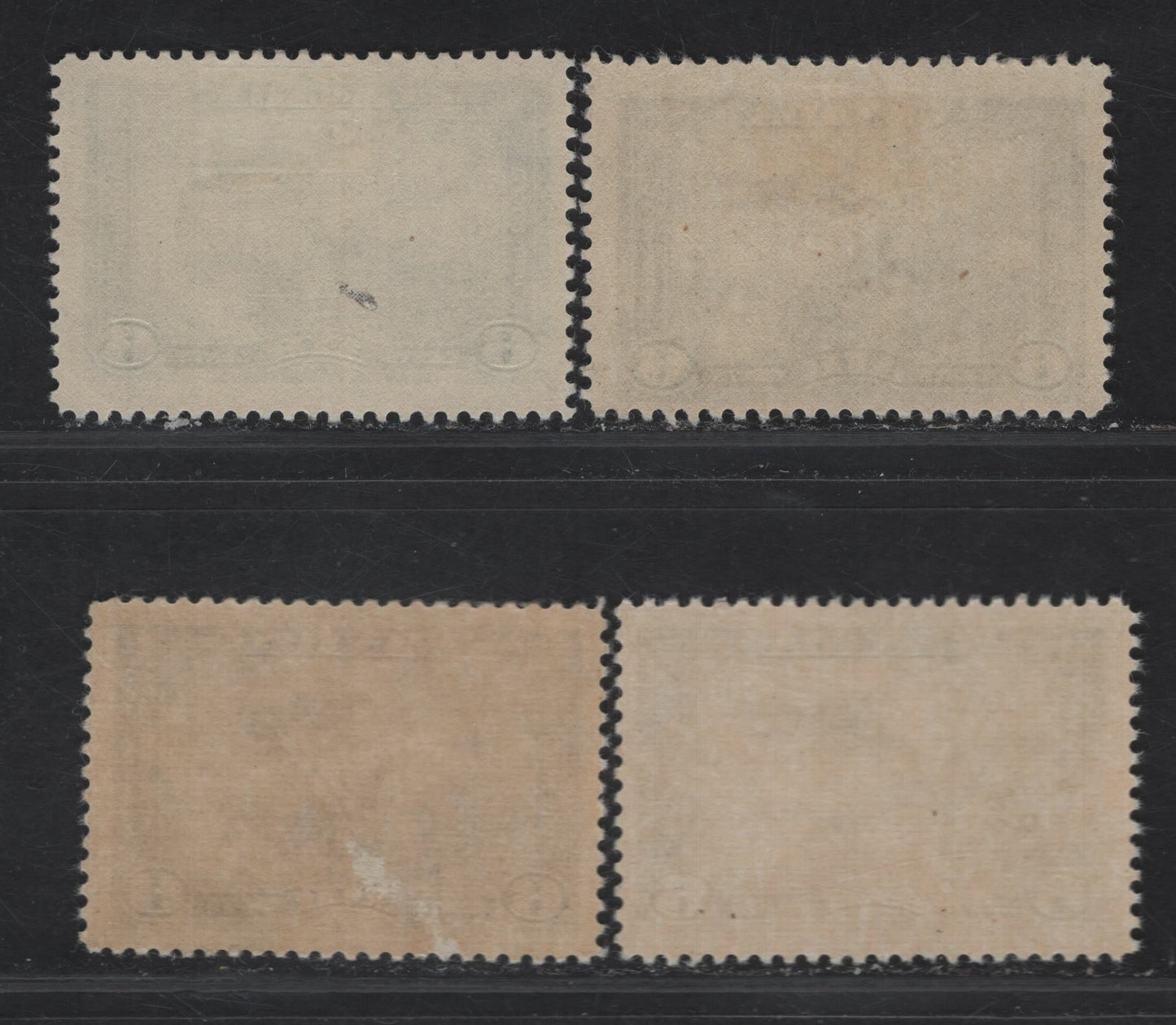 Lot 306 Canada #C6 6c Deep Dull Blue - Deep Bright Blue Monoplane Over Mackenzie River, 1938 Airmail Issue, 4 F/VFOG Singles, CBN-AA, CBN-O, CBN-BB & CBN-W Gum/Papers, Perfs 11.95, 11.9x12,12 & 12x12.1