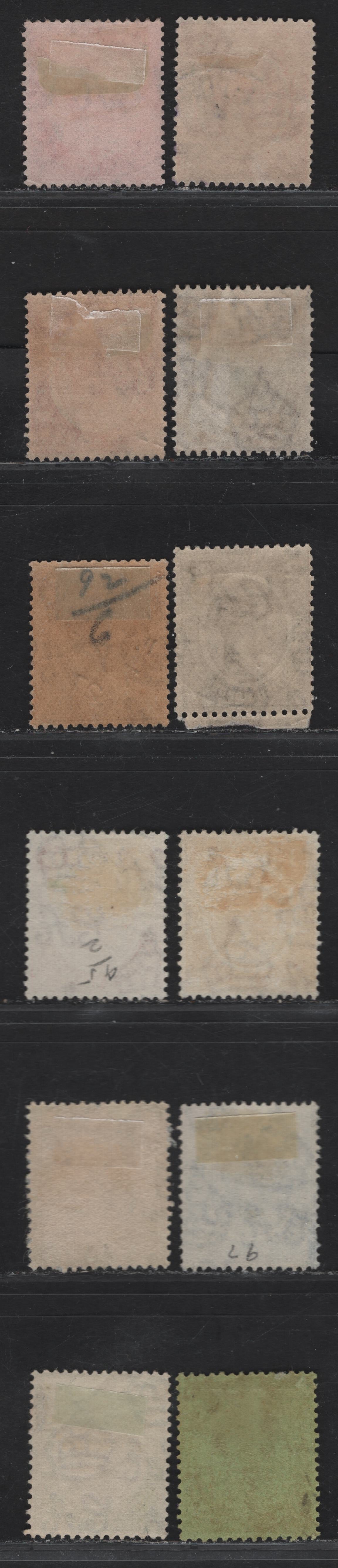 Lot 61 British Honduras SG#127-129, 131-a, 132-133 2c - 25c Brown - Black & Deep Gray on Emerald King George V, 1922-1933 KGV Keyplates, 12 Very Fine Used Singles, script CA Wmk, Listed & Unlisted Shades