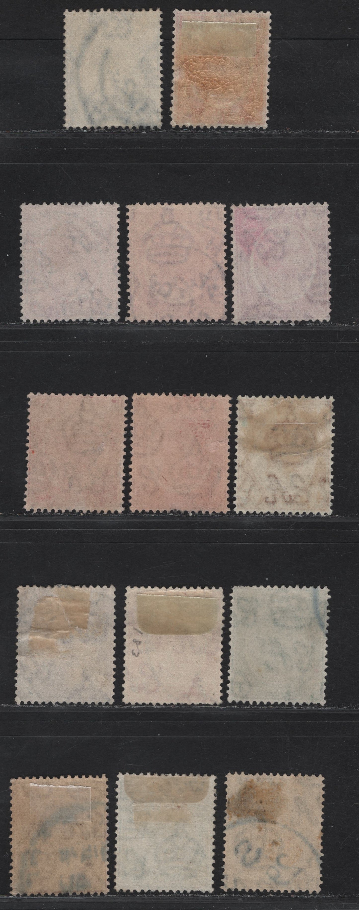 Lot 69 Straits Settlements SG#218-224, 227-229, 232 1c - 12c Black - Ultramarine King George V, 1921-1933 KGV Keyplates, 14 Fine/Very Fine Used Singles, script CA Wmk, Including Shades Of 6c Claret, & The Better Rose Pink.