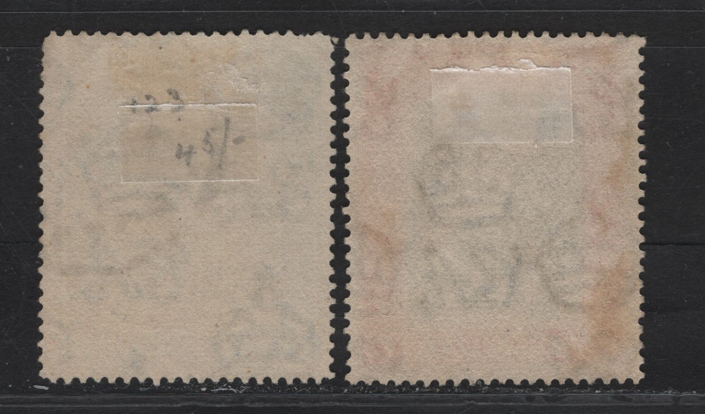 Lot 13 Bahamas #111, 113 1d Grey & Rose-Red & 2/- Black & Blue, 1921-1929 Queen's Staircase Designs, Wmk Script CA Issue, 2 Fine Used Singles