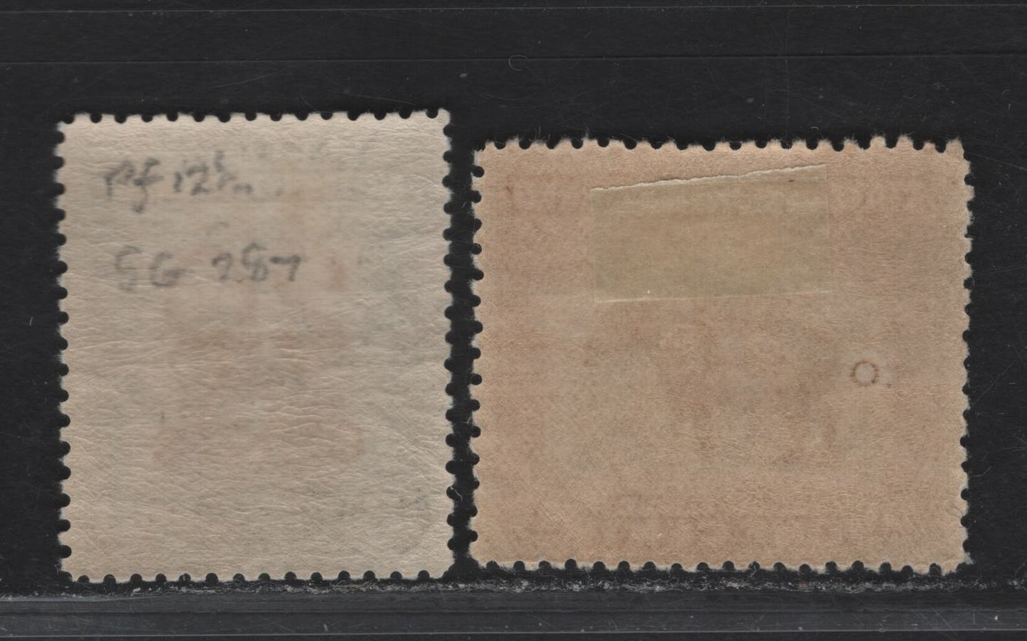 Lot 142 (C) Northern Borneo SG#277, 287 1c - 20c on 18c Chocolate Brown & Black - Blue Green & Black Malayan Tapir - Banteng, 1925-1928 Pictorial Issue, 2 VFOG Singles, Perf 12.5