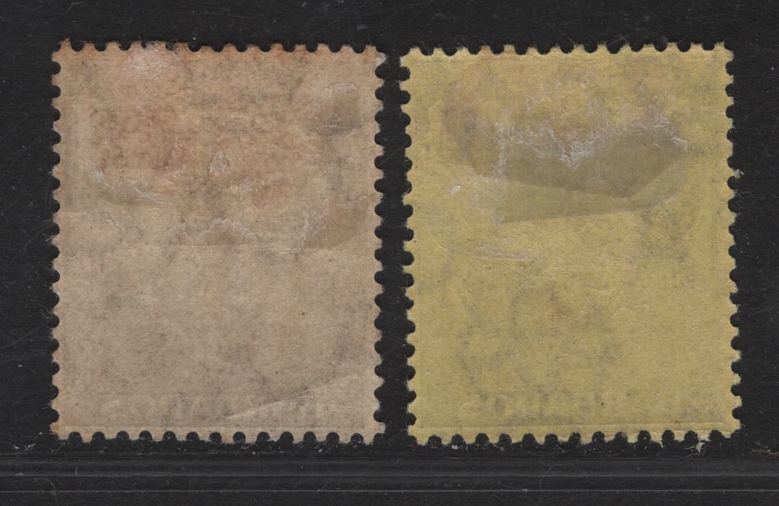 Lot 15A Barbados #175, 177 3d Purple On Yellow & 6d Dull Purple & Purple, 1912-1916 King George V Badge Of Colony Keyplates Issue, 2 F & VF OG Singles