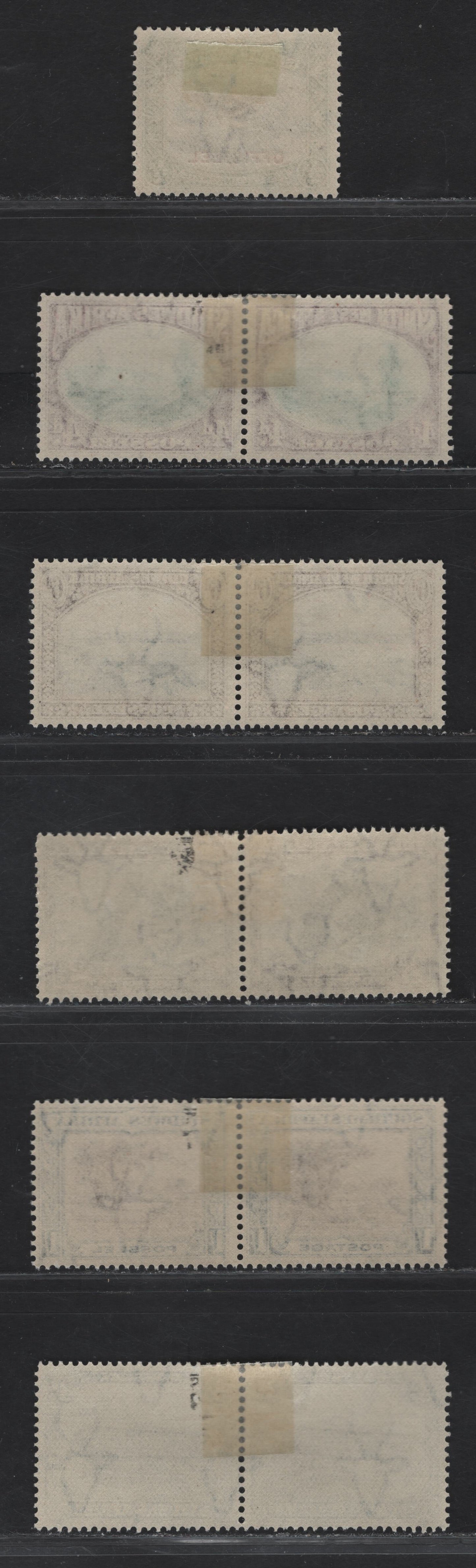 Lot 162 (C) South West Africa SG#76-80, O13 2d - 1/- Blue & Brown - Chocolate & Brown Bogenfels - Bush Scene, 1931 Pictorial Issue, 6 VFOG Singles