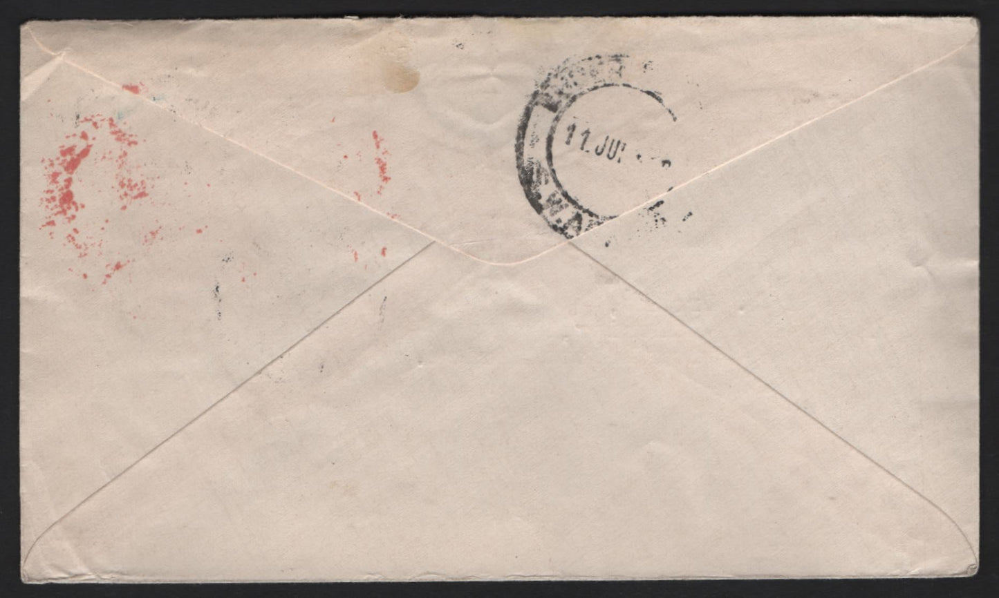 Lot 169 South West Africa SG#D28, D39 1d Black & Rose Numerals, 1923-1926 Postage Dues, A Very Fine Used Cover, Franked With A Pair, Setting VI, 9.5mm & 12mm Between Overprints, Combination Usage On 1928 Cover.
