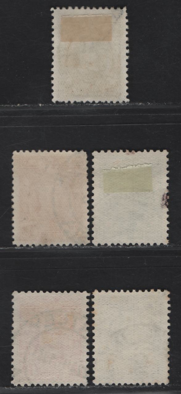 Lot 177 Southern Rhodesia SG#15-16c 1/2d - 1.5d Green - Chocolate King George V, 1931-1937 KGV Portrait Issue, 5 Very Fine Used Singles, Line & Comb Perf 12, Horizontal & Vertical Wove Papers