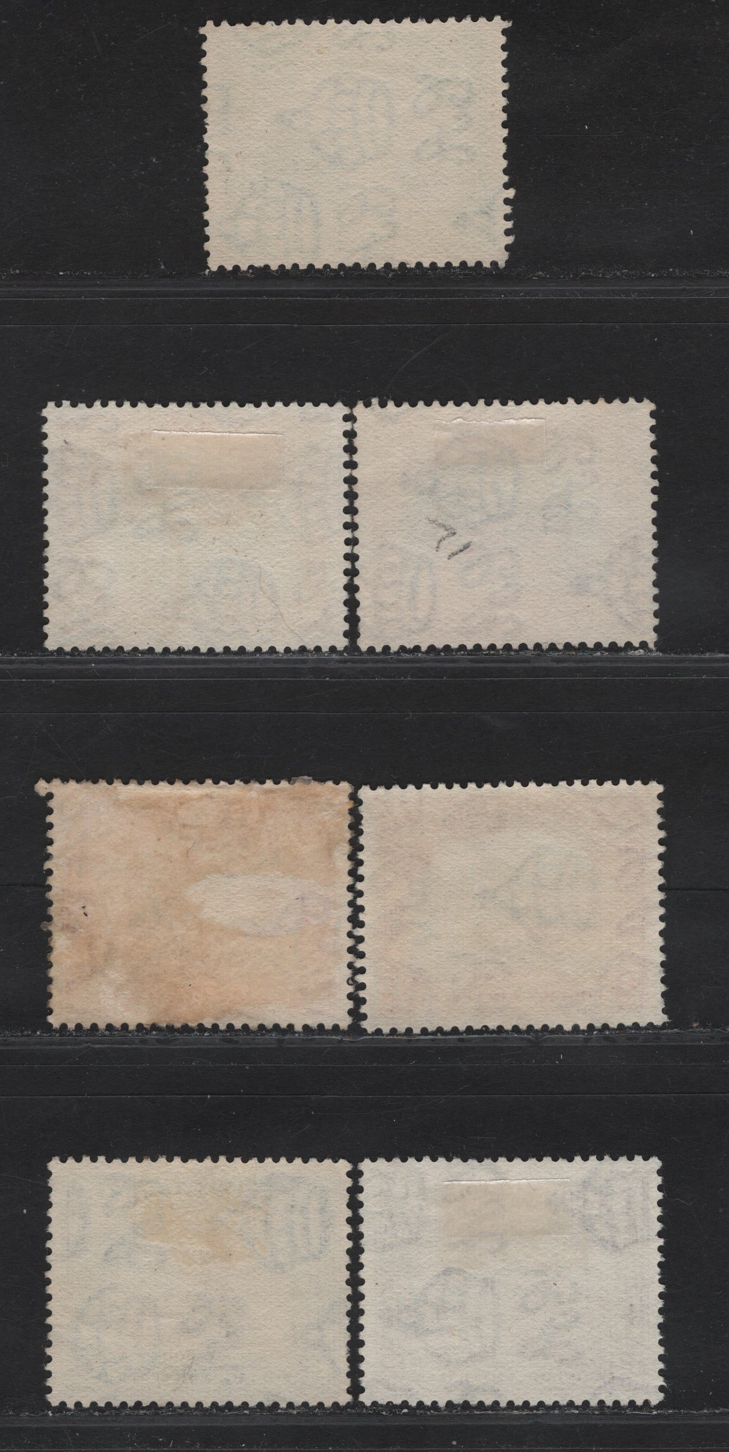 Lot 193 Trinidad & Tobago SG#230a-233a, 235a 1c - 12c Blue & Emerald Green - Black & Violet First Boca - Town Hall, 1935-1937 Pictorial Issue, 7 Fine/Very Fine Used Singles, Comb Perf 12.5, Extra Shades Of 2c on 3c