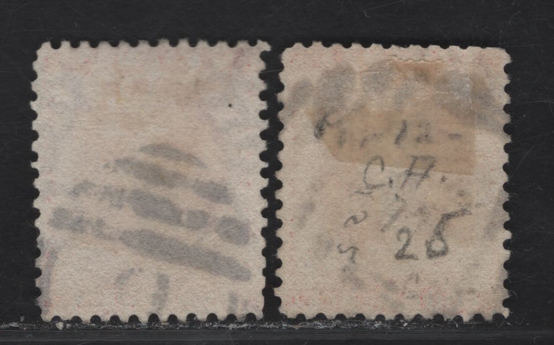 Lot 207 (C) Bahamas SG#41 4d Rose & Brownish Rose Queen Victoria, 1882 Queen Victoria Chalon Heads Issue, 2 Fine Used Singles, Crown CA Wmk, Perf 12.5, Two Distinct Shades.