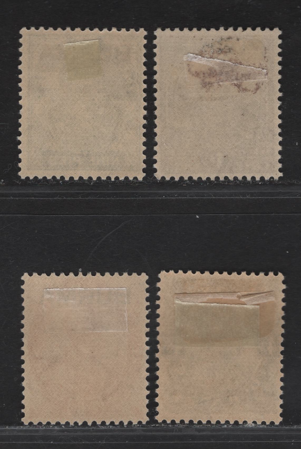 Lot 223 Burma SG#3-4, 6, 9 9p - 4a Deep Green - Sage Green King George V, 1937 Overprinted KGV Keyplates Of India Issue, 4 F/VFOG Singles