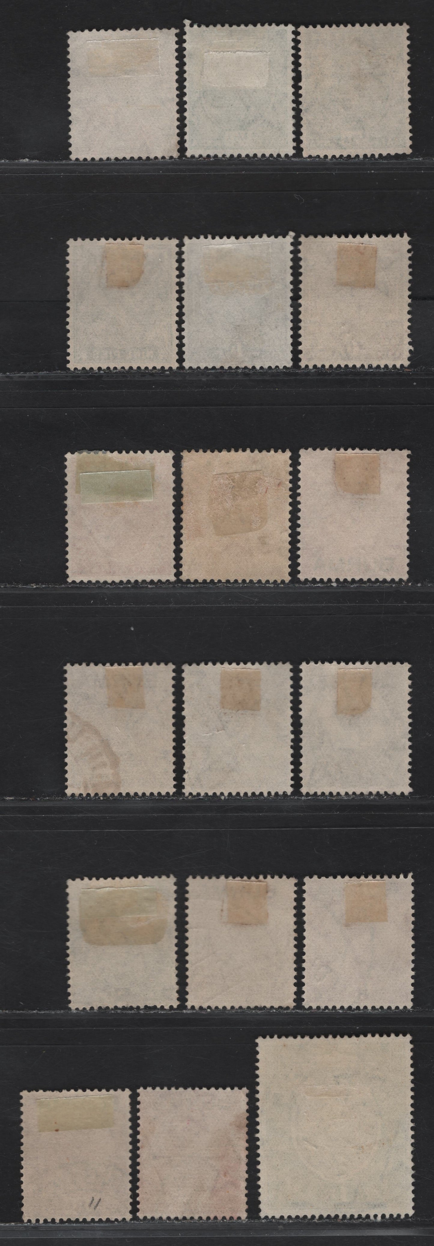 Lot 224 Burma SG#1-13 3p - 1r Slate - Chocolate & Green King George V, 1937 Overprinted KGV Keyplates Of India Issue, 18 Fine/Very Fine Used Singles, Shade Variations