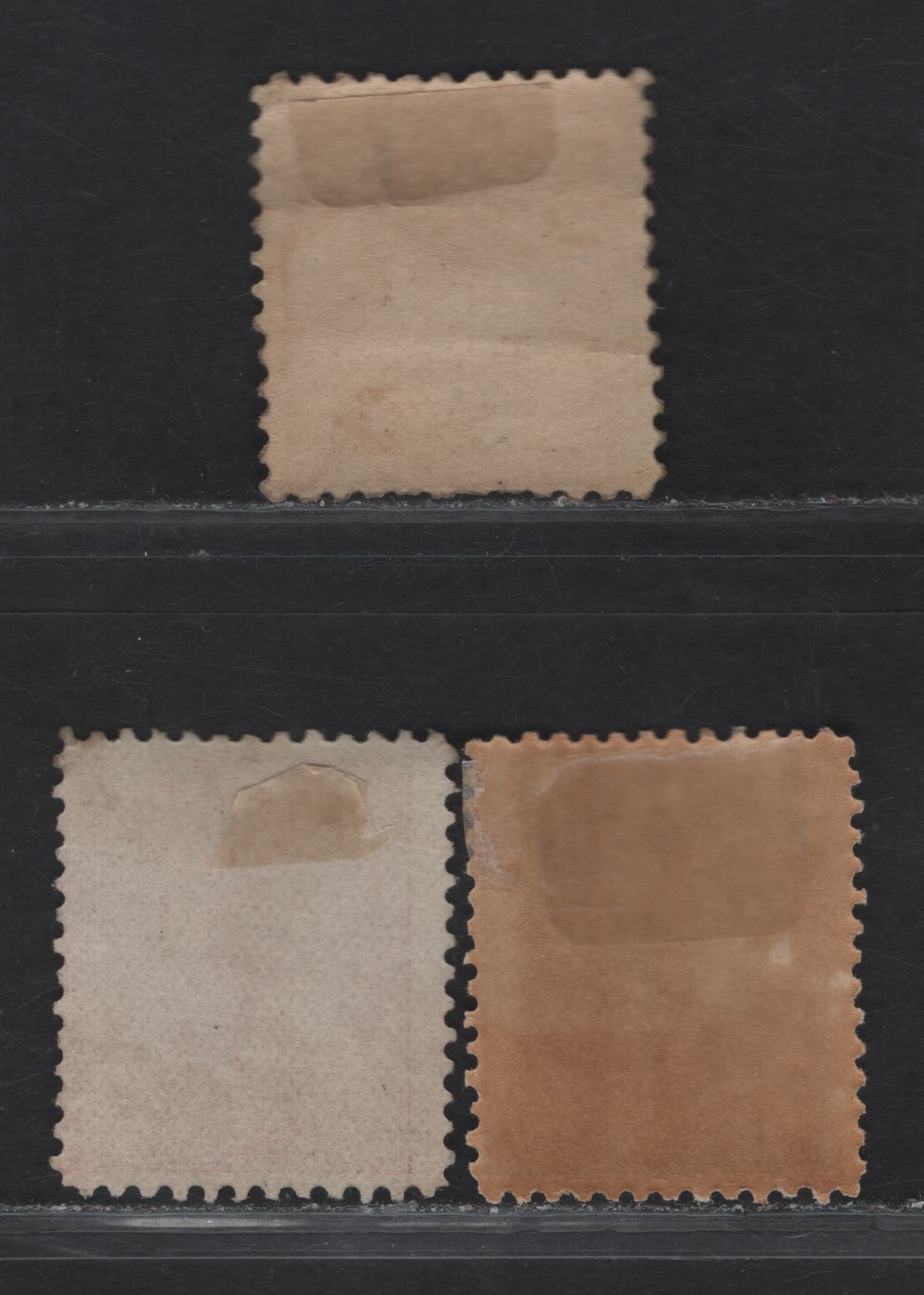 Lot 246 (C) PEI #4a, 5, 16 1d - 12c Brown Orange - Violet Queen Victoria, 1862-1872 Pence & Cents Issues, 3 VG/FOG & Unused Singles, Perfs 11, 11.75 & 12x12.25, 2d Has No Gum, 1d Has An Internal Crease.