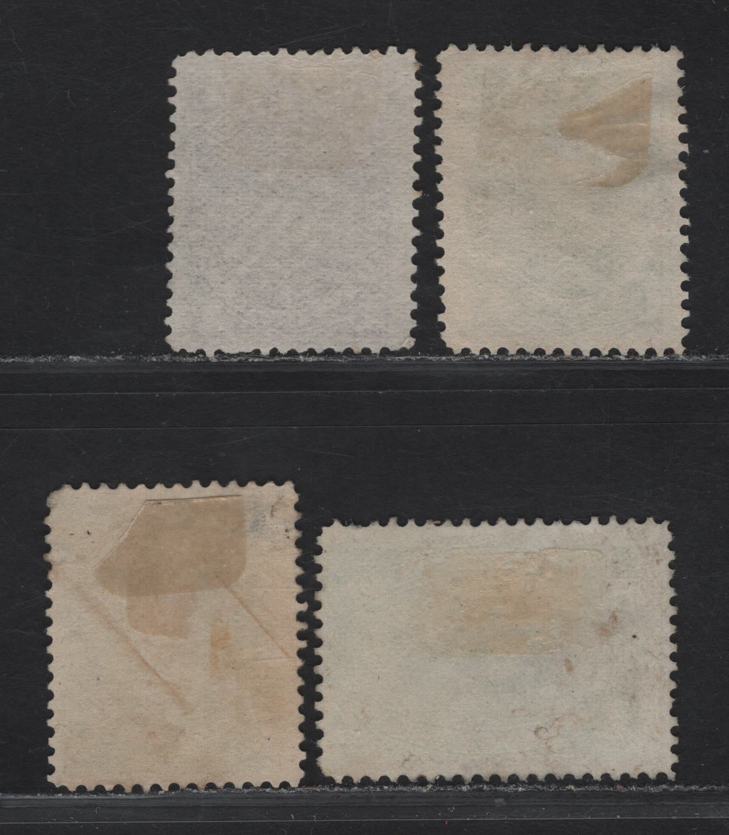 Lot 256 (C) Newfoundland #41, 44-45, 47 1c - 2c Pale Claret Brown - Green Edward, Prince of Wales - Codfish, 1880-1896 4th Cents Issue, 4 Very Good/Fine Used Singles, Various Papers & Perfs