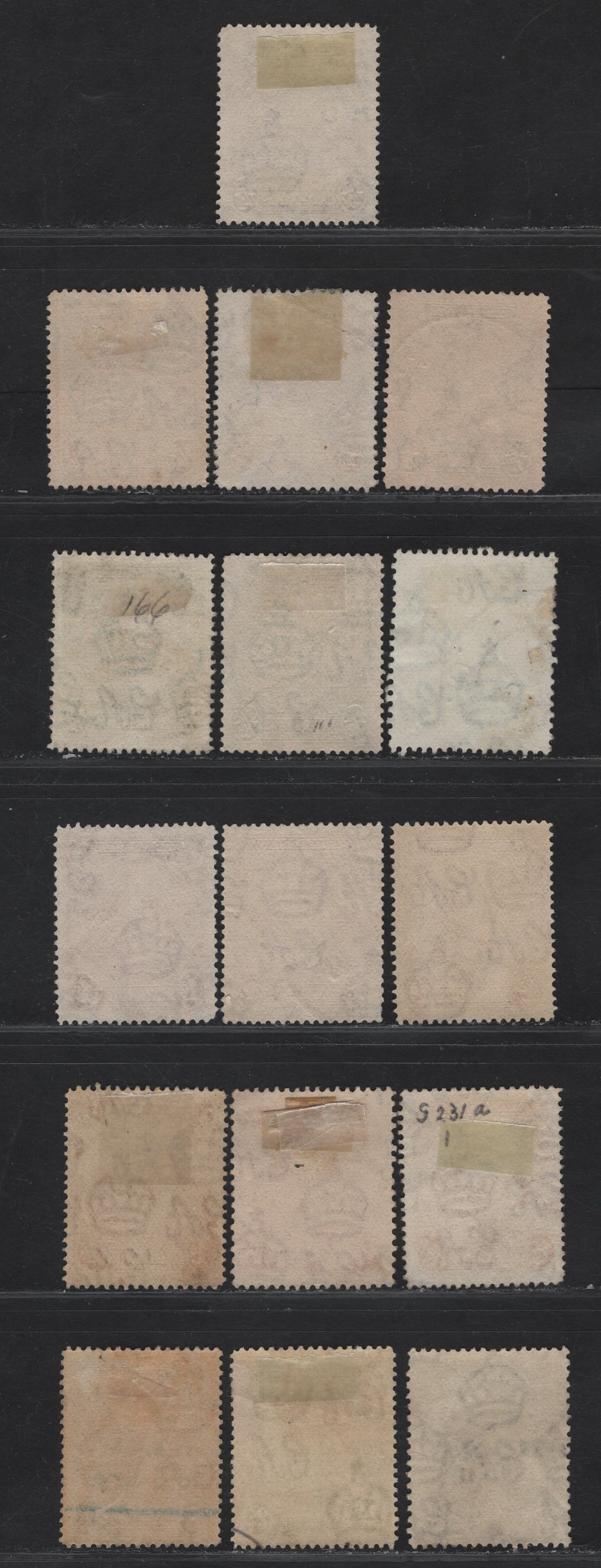 Lot 26 Barbados SG#229-233ab 1/4d - 2.5d Deep Brown - Bright Ultramarine King George V, 1925-1935 KGV Postage & Revenue Colonial Badge Issue, 16 Fine/Very Fine Used Singles, Shades & Both Perfs 14 & 13.5x12.5 For The 1/2d, 1d &2.5d
