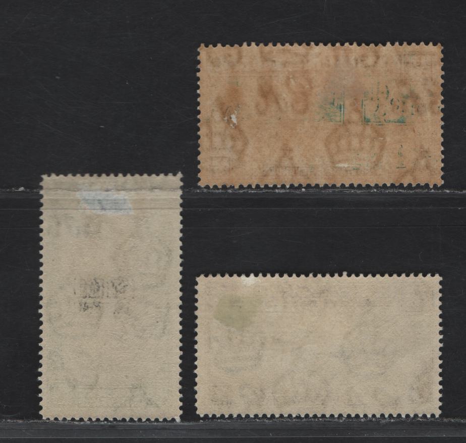 Lot 2A Ascension #21, 22 1/2d Black & Violet, 1/2d Black & Deep Violet And 1d Black & Emerald, 1934 King George V Pictorial Issue, 3 F & VF OG SIngles