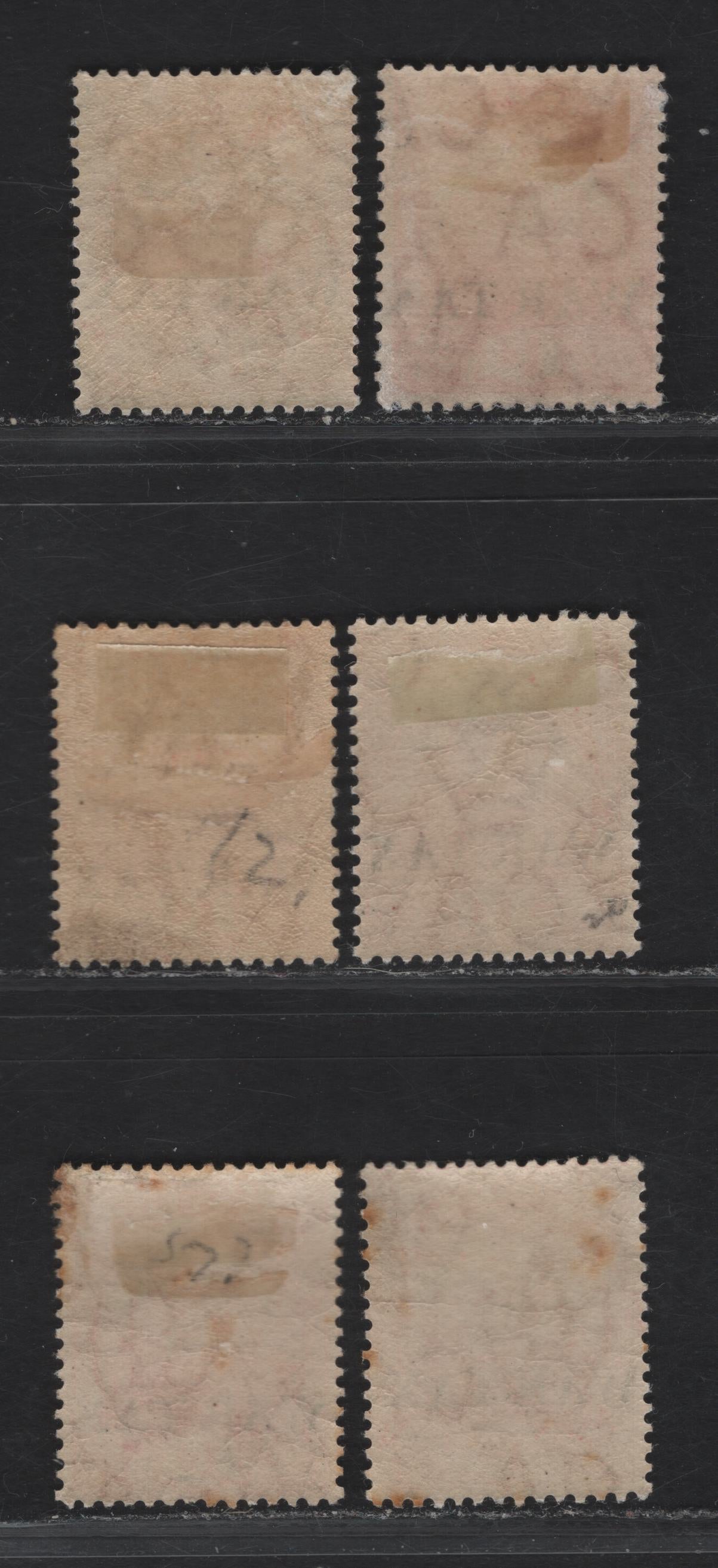 Lot 38 Bermuda SG#56-a 1d Red - Rose Red Caravel, 1910-1925 Caravel Definitives, 6 F/VFOG Singles, Perfs 14, 13.8x14, Different Shades