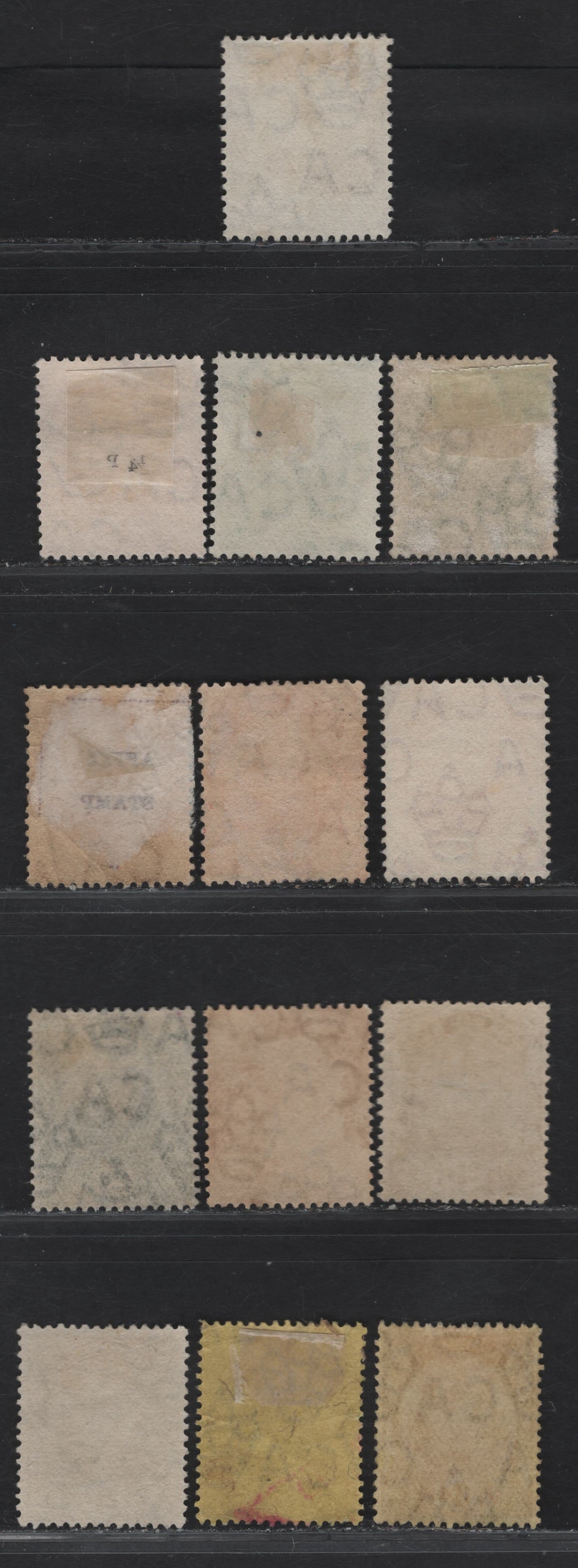 Lot 39 (C) Bermuda SG#44-a, 45-a, 46-46b, 47-49 1/4d - 3d Brown & Deep brown - Reddish Purple on Pale Yellow Caravel, 1910-1925 Caravel Definitives, 13 Fine/Very Fine Used Singles, Multiple Crown CA Wmk, Comb Perf 14