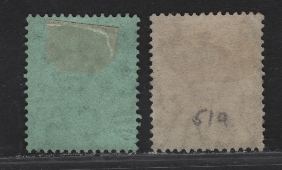 Lot 42 (C) Bermuda SG#51-a 1/- Black on Green - Jet Black on Olive Caravel, 1910-1925 Caravel Definitives, 2 Very Good/Very Fine Used Singles, Multiple Crown CA Wmk, Comb Perf 14