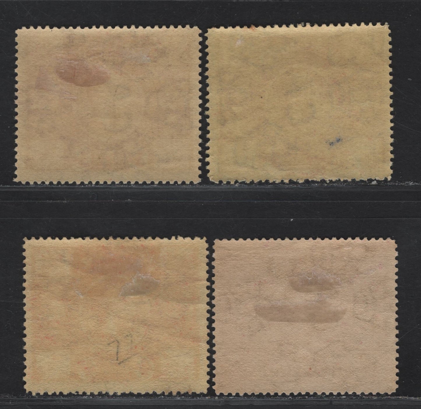 Lot 45 Bermuda SG#70-72 3d - 6d Purple on Yellow - Purple King George V, 1921 Tercentenary of Representative Institutions Issue, 4 F/VFOG Singles