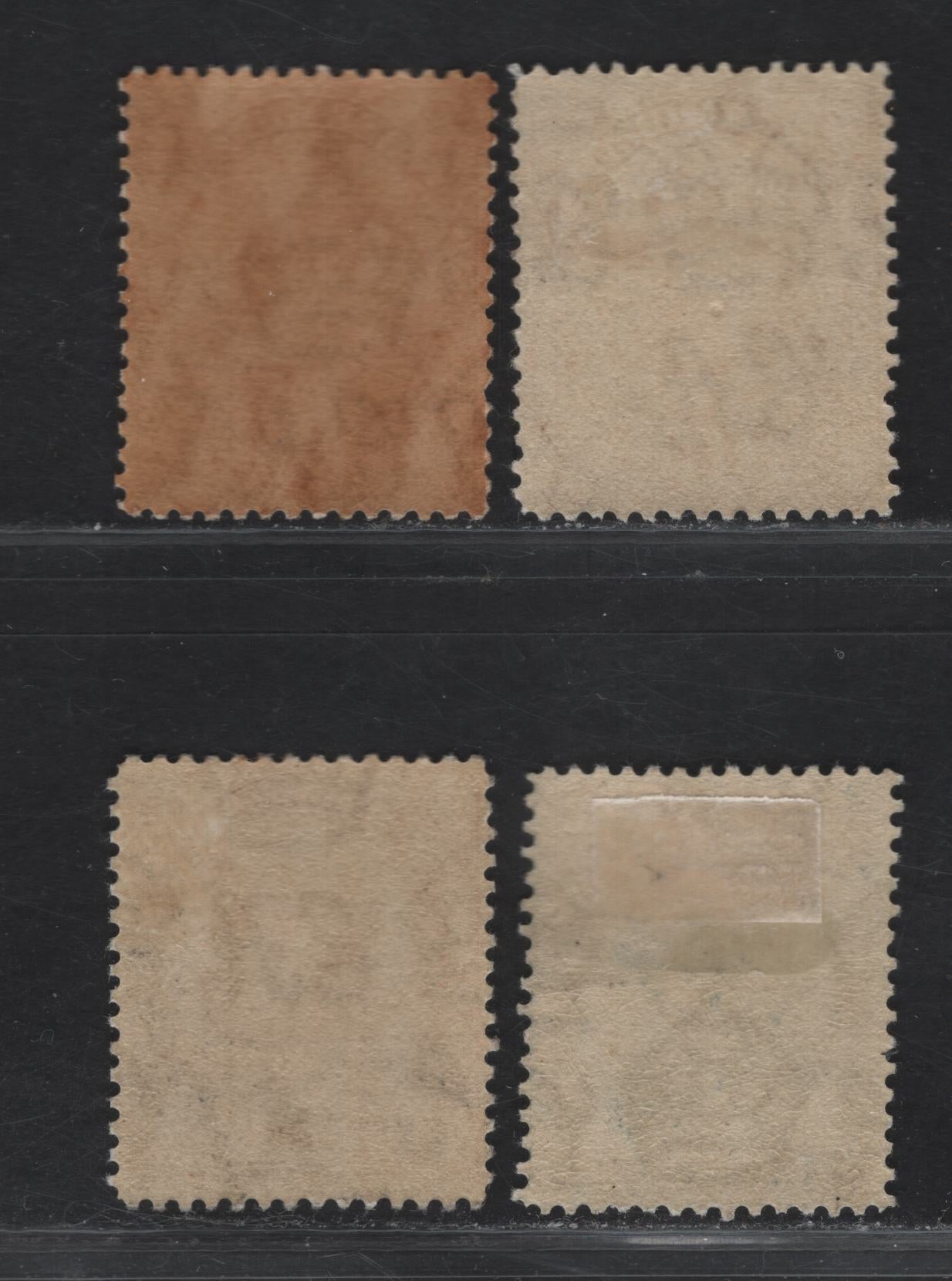 Lot 53 Bermuda SG#77, 79b, 80 1/4d - 32d Deep Brown - Gray Caravel, 1922-1934 Caravel Issue, 4 VFOG/NH Singles, Script CA Wmk, Perf 13.75, 1/4d is NH.