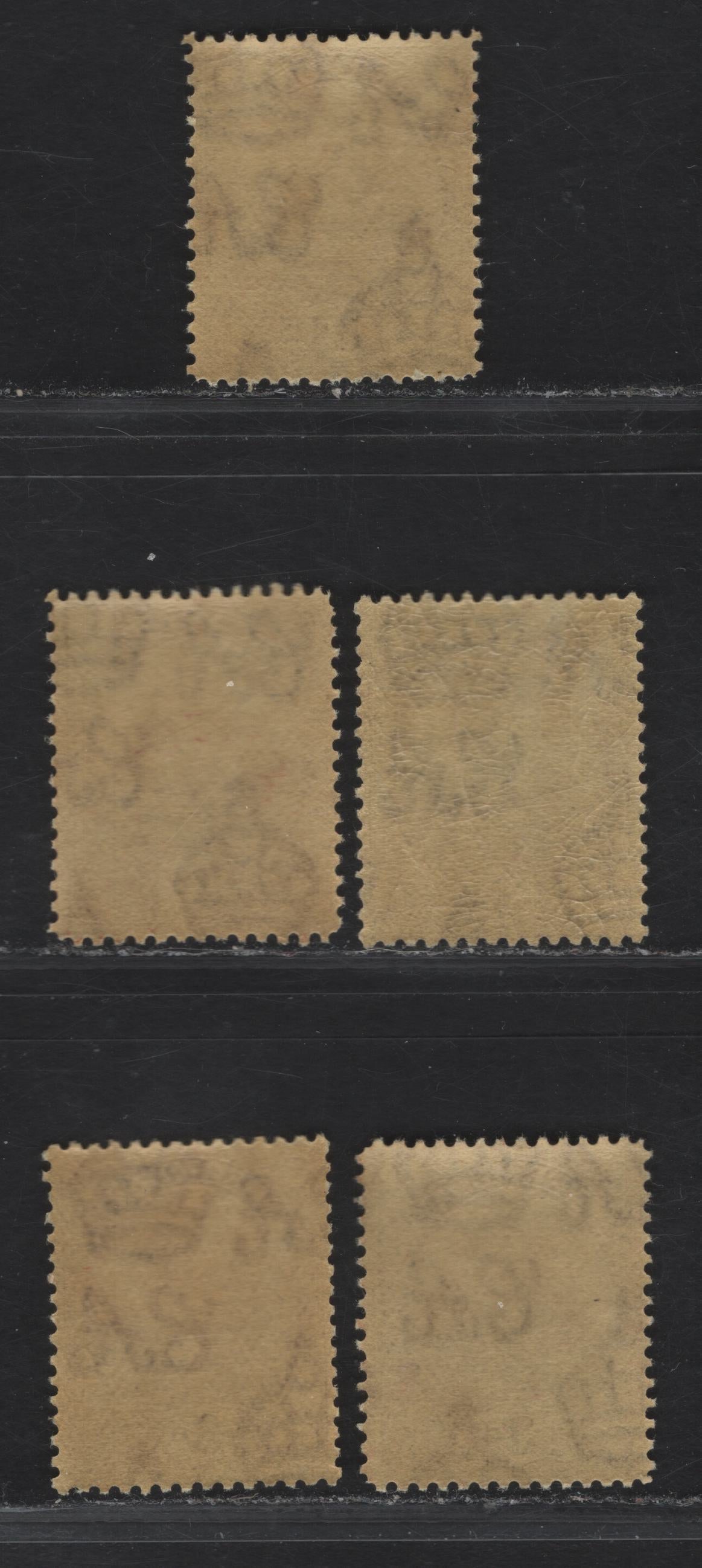 Lot 65 Bermuda SG#84 3d Purple On Yellow Caravel, 1922-1934 Caravel Issue, 5 F/VFNH Singles, Several Different Parintings & Perfs