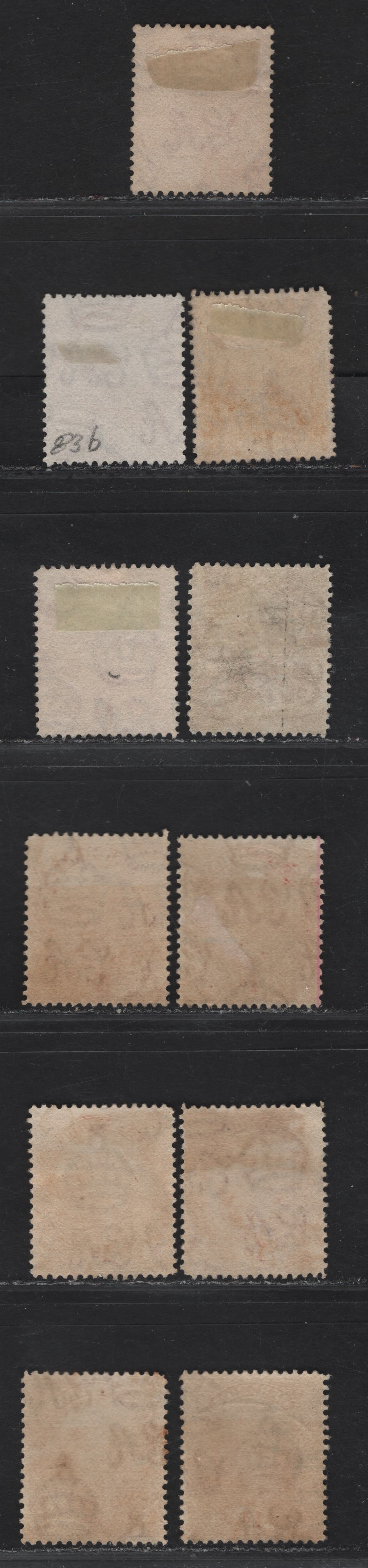 Lot 68 Bermuda SG#78-a,c,d, 79-a 1d Scarlet - Carmine Caravel, 1922-1934 Caravel Issue, 11 Fine/Very Fine Used Singles, Various Dies & Perfs