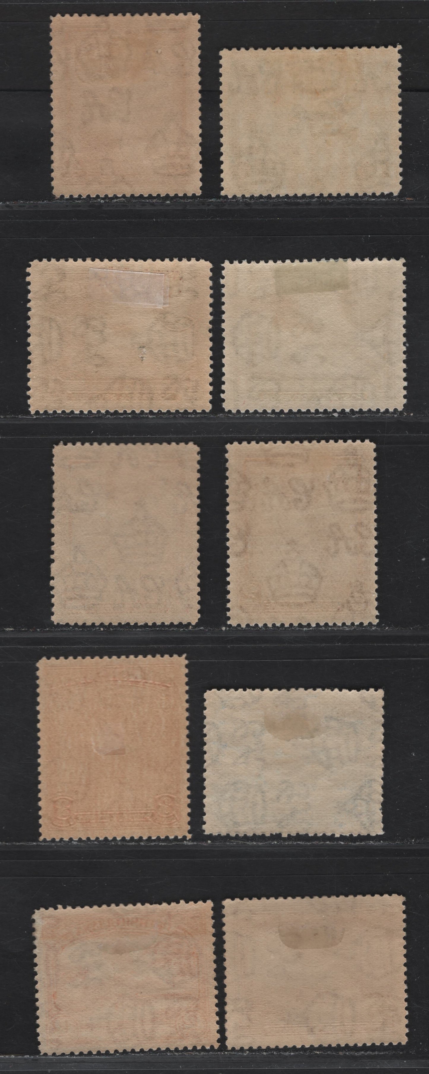 Lot 90 (C) British Guiana SG#284. 288-294 1c - 24c Emerald Green - Purple Indian Shooting Fish - Sugar Canes, 1931-1934 Centenary of Country Union - Pictorial Issues, 10 VFOG Singles, Extra Shades of 1c & 2c