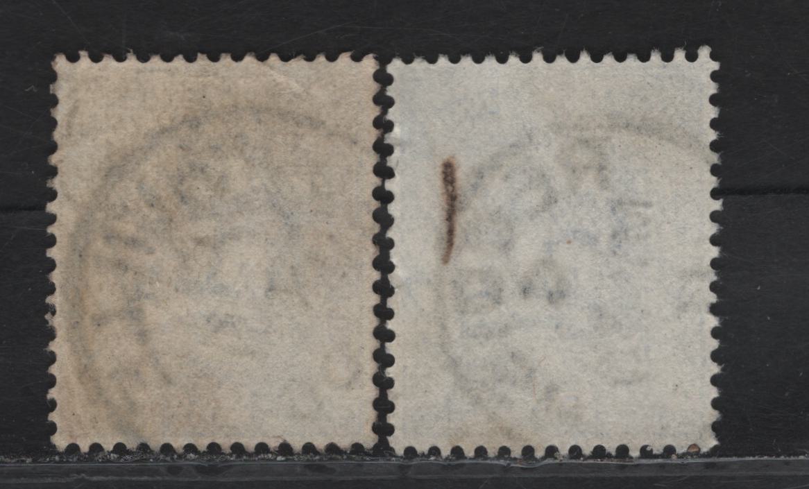 Lot 128 Great Britain SC#131 (SG#230) 2.5d Ultramarine King Edward VII, 1902-1910 King Edward VII Issue, 2 Fine/Very Fine Used Singles, DLR Printing, May 30 1911 Reddish & May 7 1906 Bourneville CDS