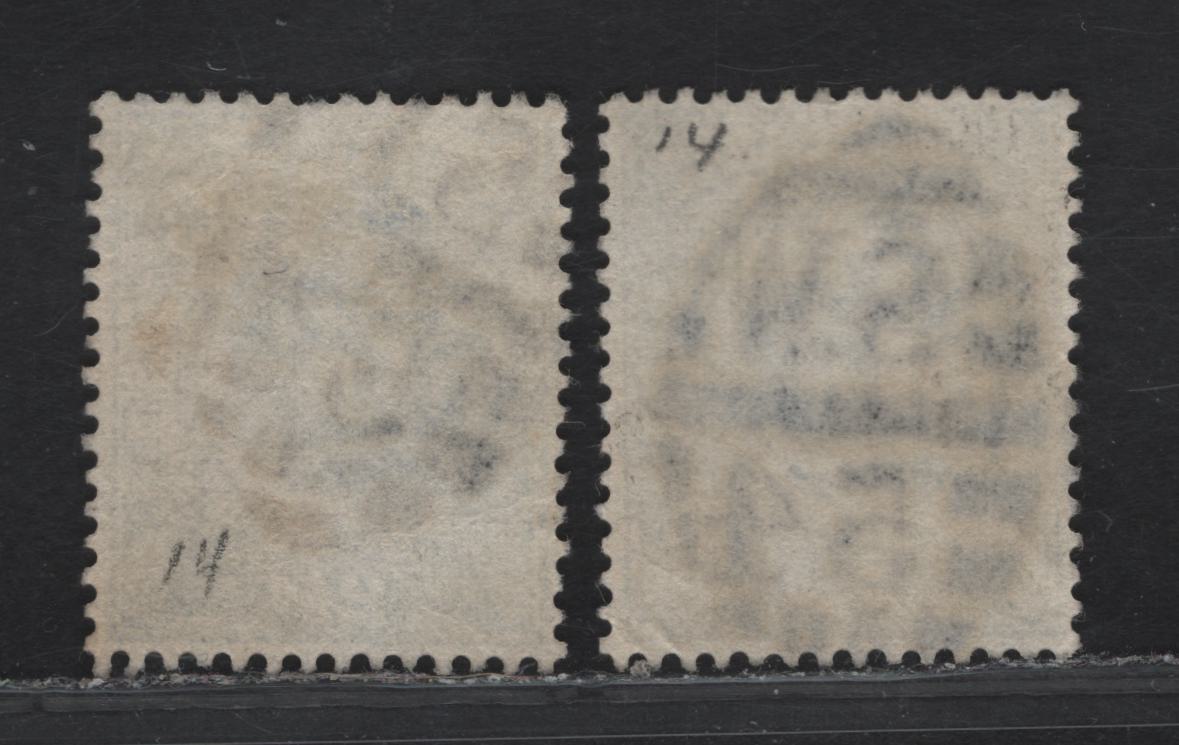 Lot 130 Great Britain SC#131a (SG#231) 2.5d Pale Ultramarine - Deep Ultramarine King Edward VII, 1902-1910 King Edward VII Issue, 2 Very Fine Used Singles, DLR Printings, Common Victorian Period Bootheel Killers