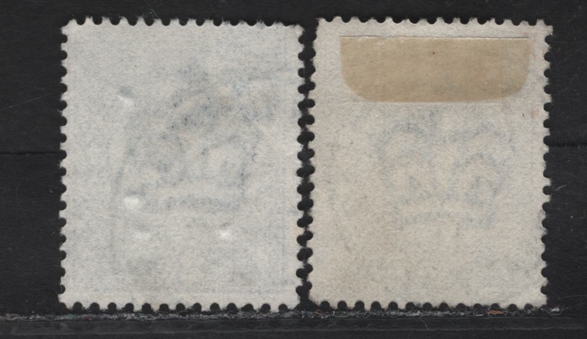 Lot 132 (C) Great Britain SC#131b (SG#276 (Spec M17(2)-(3))) 2.5d Bright Blue & Dull Blue King Edward VII, 1902-1910 King Edward VII Issue, 2 Fine Used Singles, Harrison Printings, Perf 14, Typical Centering.