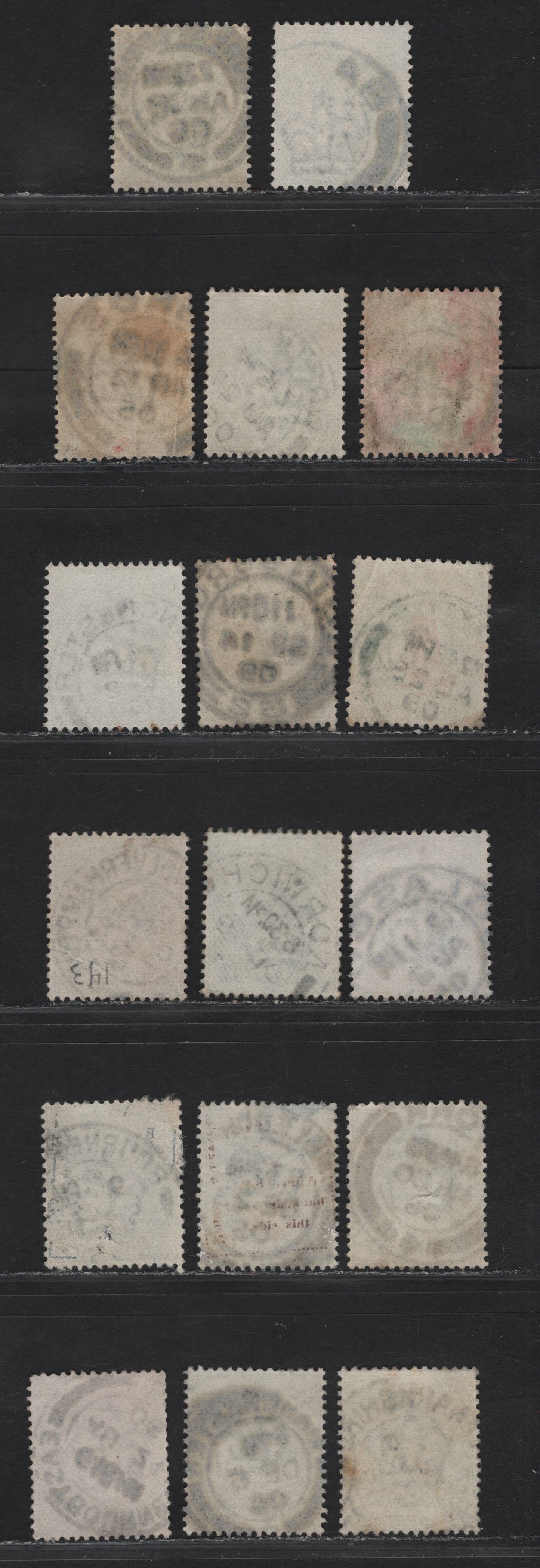 Great Britain SC#143-143a (SG#217-218) 1/2d Pale Yellowish Green - Yellowish Green King Edward VII, 1902-1910 King Edward VII Issue, Fine/Very Fine Used Singles, Single Bar Barell CDS Cancels, A-Z Towns & Villages