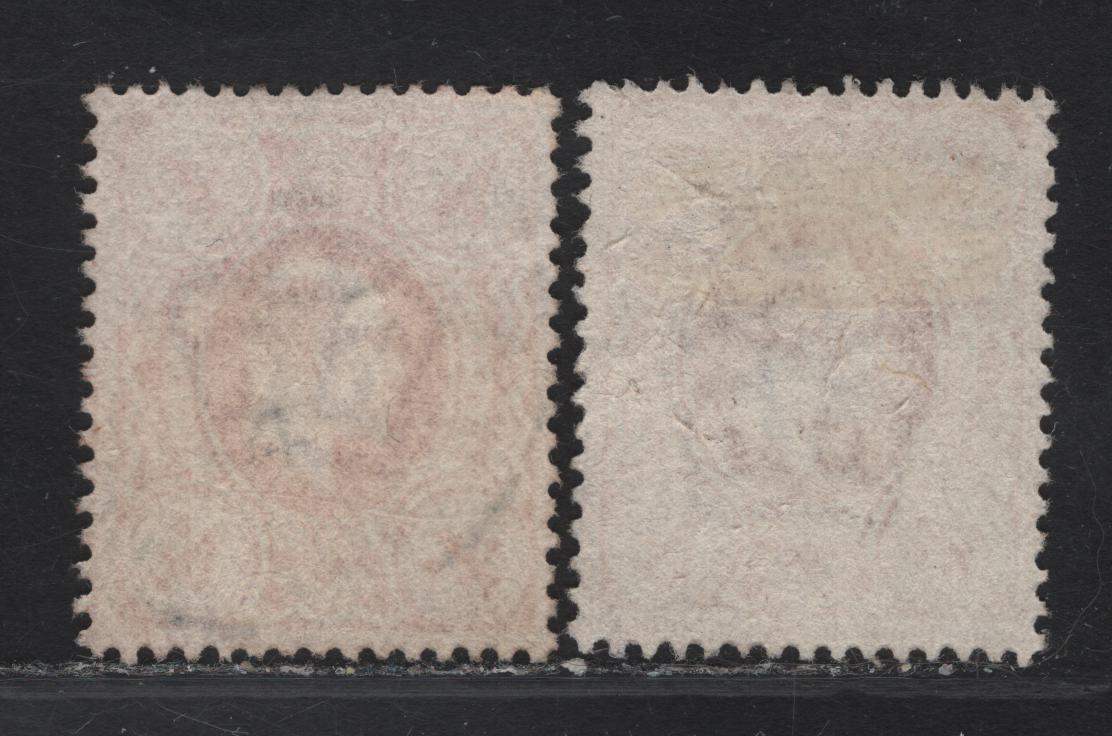 Lot 161 Great Britain SC#150 (SG#286) 4d Bright Orange - Deep Bright Orange King Edward VII, 1902-1910 King Edward VII Issue, 2 Fine Used Singles, Harrison Printings, Perf 15x14