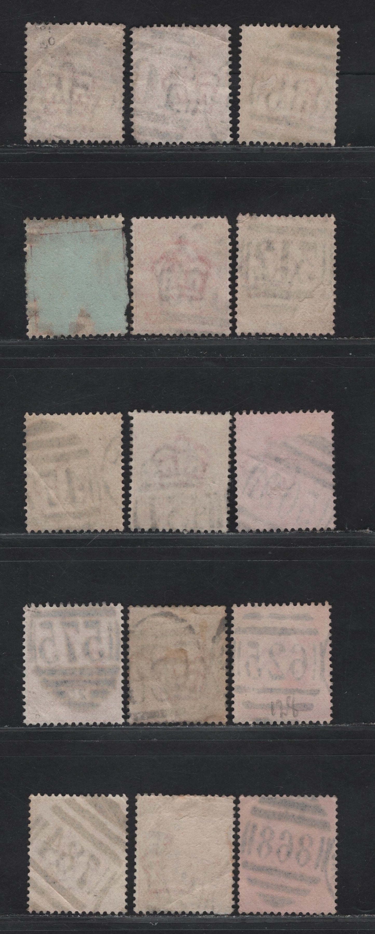Lot 198 Great Britain SC#128 (SG#219-220) 1d Scarlet - Bright Scarlet, 1902-1910 King Edward VII Issue, Fine/Very Fine Used Singles, Numeral Duplex Cancels For Various Post Offices, All Listed On The Great Britain Philatelic Society's Website
