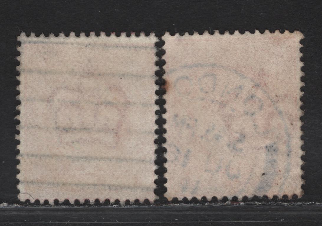 Lot 230 Great Britain SC#128a (SG#272) 1d Rose Red & Intense Rose Red King Edward VII, 1902-1910 King Edward VII Issue, 2 VG/Fine Used Singles, Harrison Printing, Perf 14