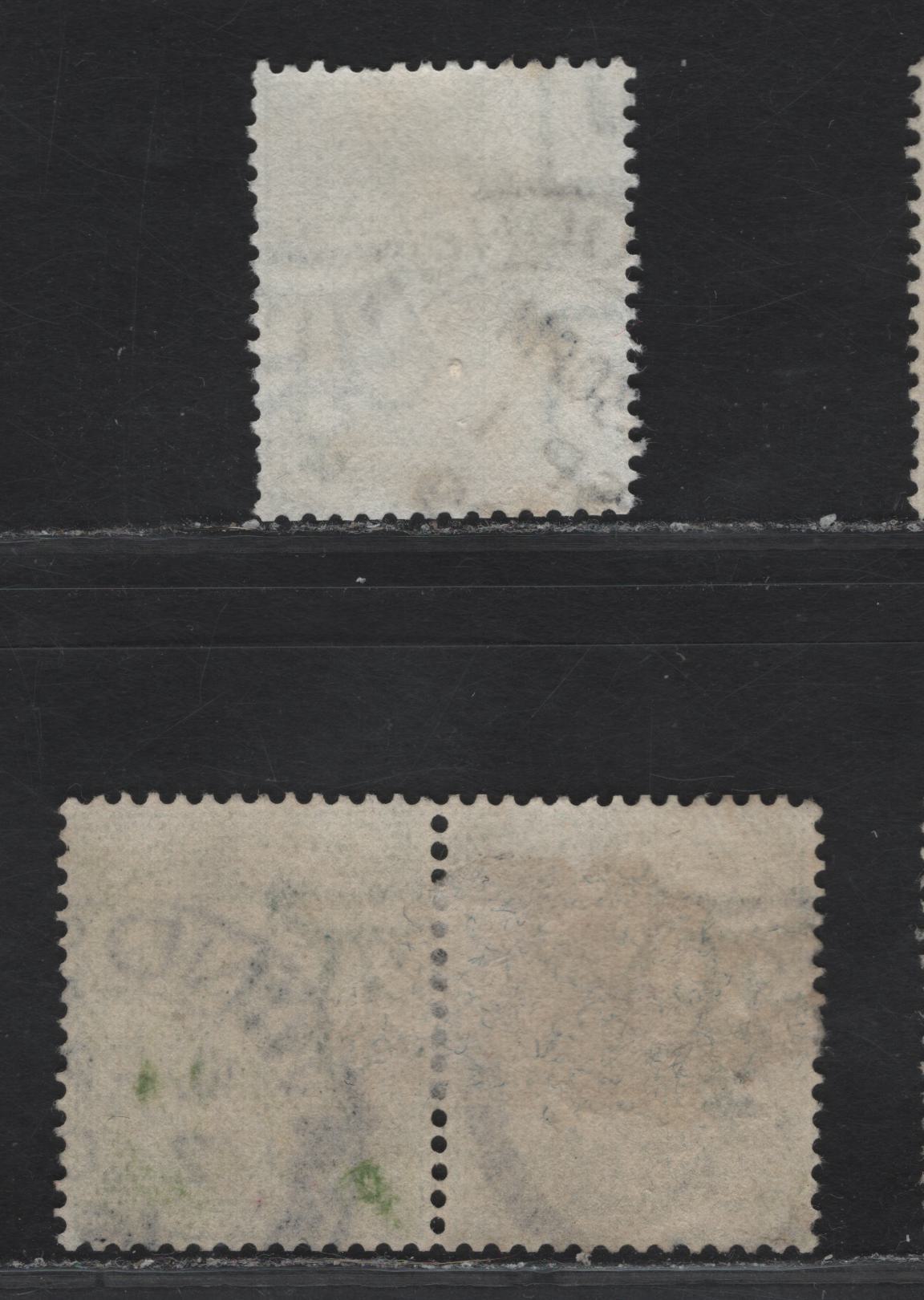 Lot 26 Great Britain SC#143var (SG#217wi, 218wi) 1/2d Pale Yellowish Green King Edward VII, 1902-1910 King Edward VII Issue, Very Fine Used Singles, Inverted Watermarks, Postal Sheet Margin Postage Wmk, October 1917 Windsor Cancel.
