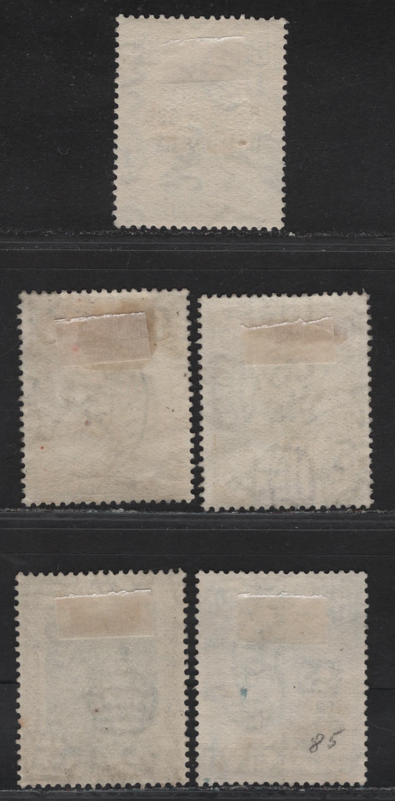 Lot 271 (C) Malta SG#130, 132-134, 142 3d - 1/- Cobalt - Indigo & Sepia Figurine, 1922-1926 Figurine Keyplate Issue, 5 Fine/Very Fine Used Singles, Script CA Wmk