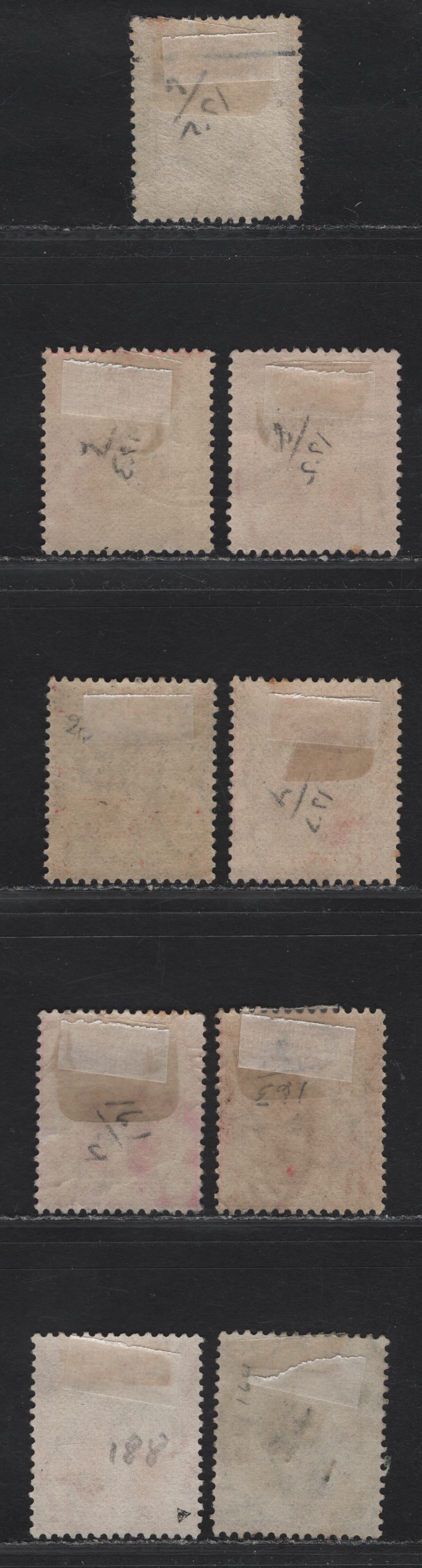 Lot 272 (C) Trinidad & Tobago SG#177-178, 180, 181a, 182, 185-188 1/2d - 1d Green - Red Britannia, 1917-1918 War Tax Overprints, 9 Fine/Very Fine Used Singles, Wmk Crown To Right Of A