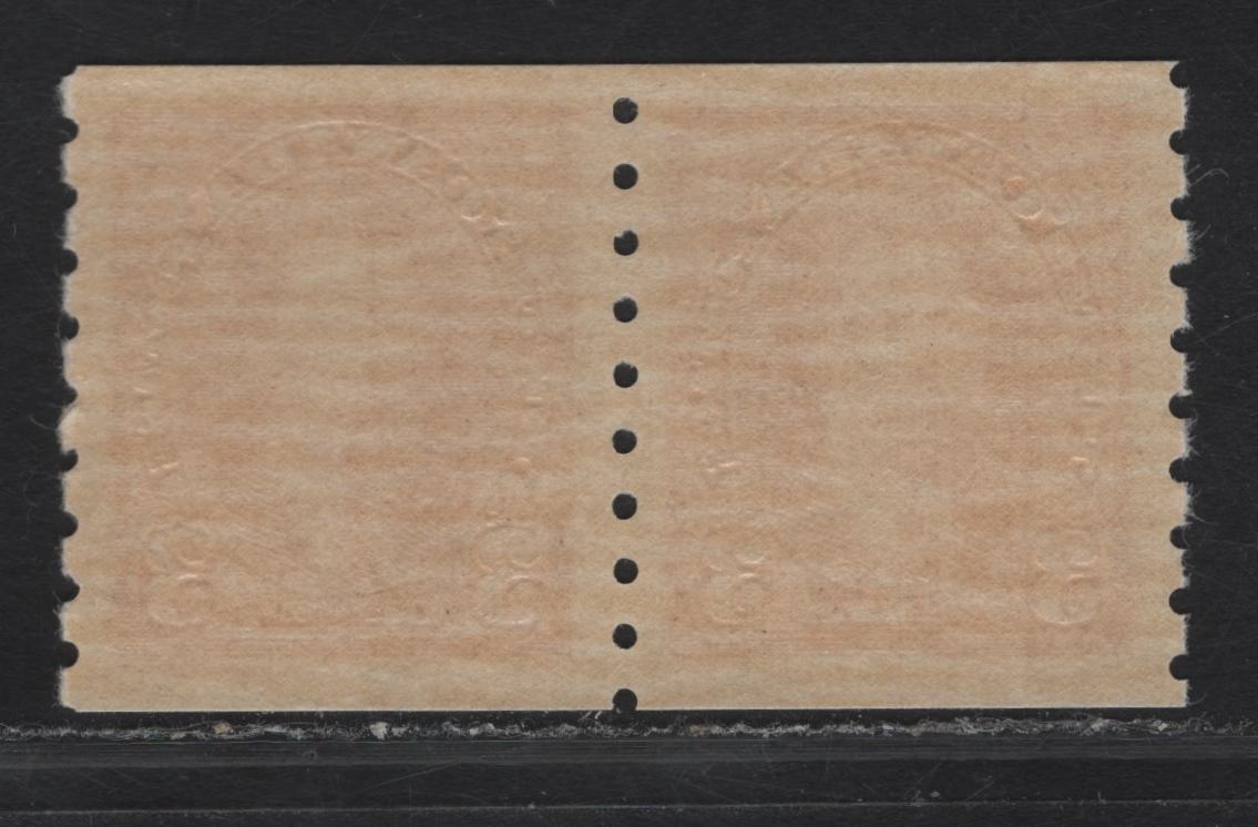 Lot 300 (C) Canada #240 3c Carmine King George VI, 1937 KGVI Coil Issue, A VFNH Coil Single, Paper/Gum CBN-QQ, Rotary Wheel Perforation 8 Vertical