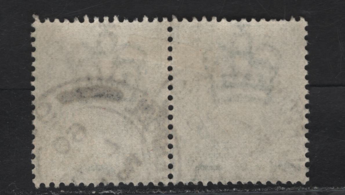 Lot 30 Great Britain SC#143avar (SG#217var) 1/2d Pale Yellowish Green King Edward VII, 1902-1910 King Edward VII Issue, A Fine Used Pairs, Bottom Of The Sheet With Watermark Shifted To The Top.