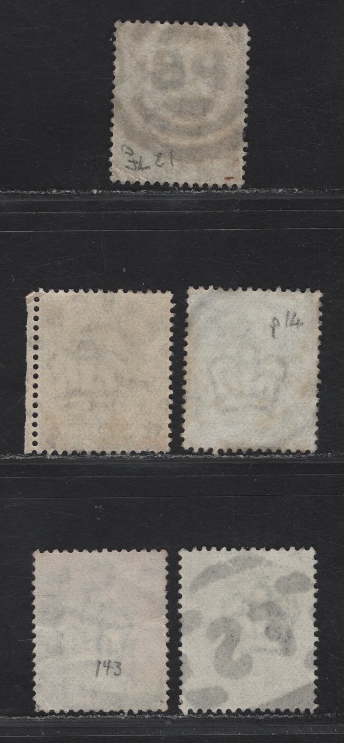 Lot 5 Great Britain SC#127a, 143a (SG#216 (Spec. M1(3)), 218) 1/2d Deep Blue Green - Yellowish Green King Edward VII, 1902-1910 King Edward VII Issue, 4 Fine/Very Fine Used Singles, Foreign Sorting & Periodical Branch London Cancels