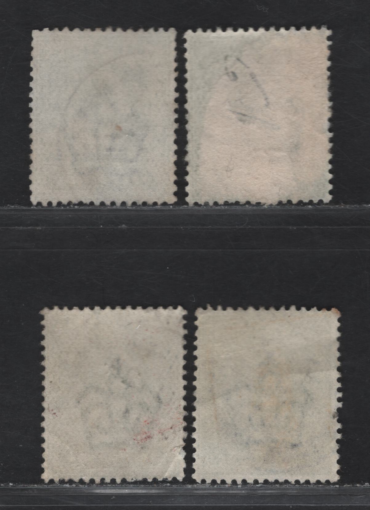 Lot 55 Great Britain SC#127b (SG#267-269) 1/2d Dull Yellow Green -Deep Dull Yellow Green King Edward VII, 1902-1910 King Edward VII Issue, 4 Fine Used Singles, Harrison Provisional Printings, Perf 14