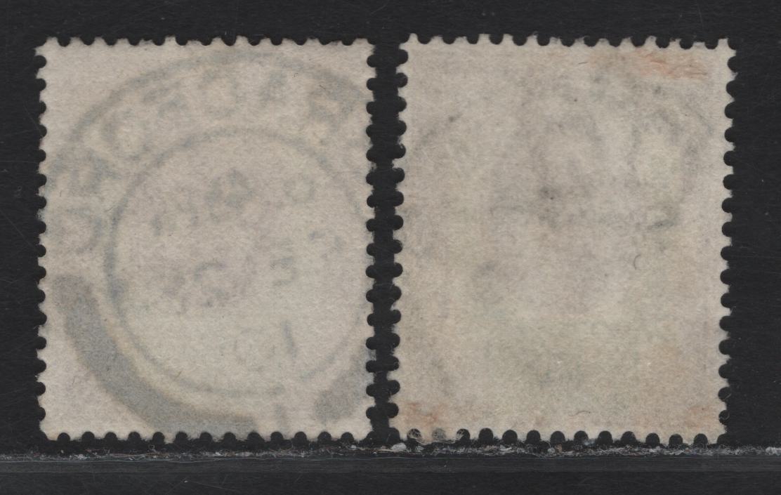 Lot 88 Great Britain SC#129e (SG#224) 1.5d Slate Purple & Bluish Green King Edward VII, 1902-1910 King Edward VII Issue, 2 Very Fine Used Singles, Feb 28 1910 & September 28 1910 London CDS Cancels.