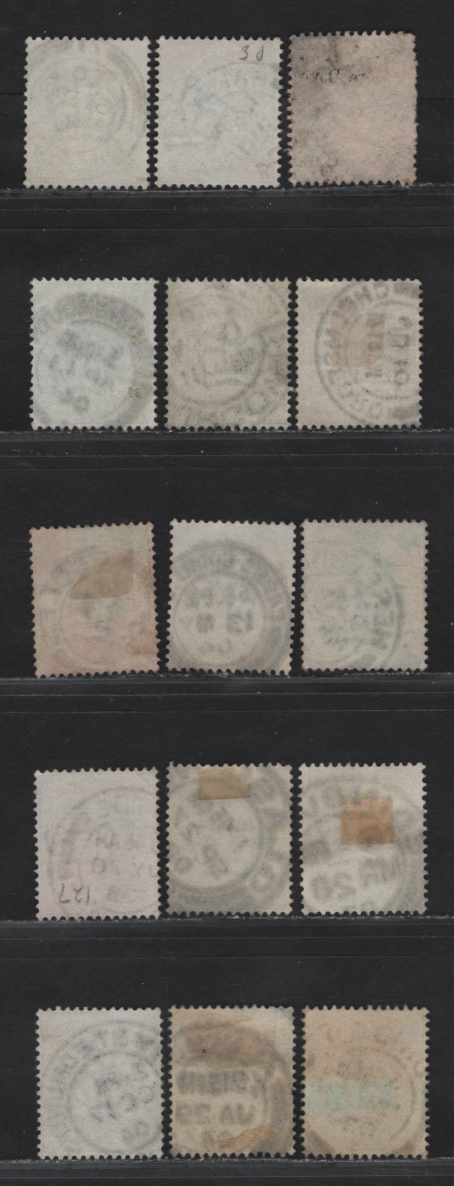 Lot 9 Great Britain SC#127-127a (SG#216 (Spec M1(1) - M1(3))) 1/2d Blue Green - Dull Blue Green King Edward VII, 1902-1910 King Edward VII Issue, Fine/Very Fine Used Singles, Single Bar Barell CDS Cancels, Most Common Types Of CDS Cancels