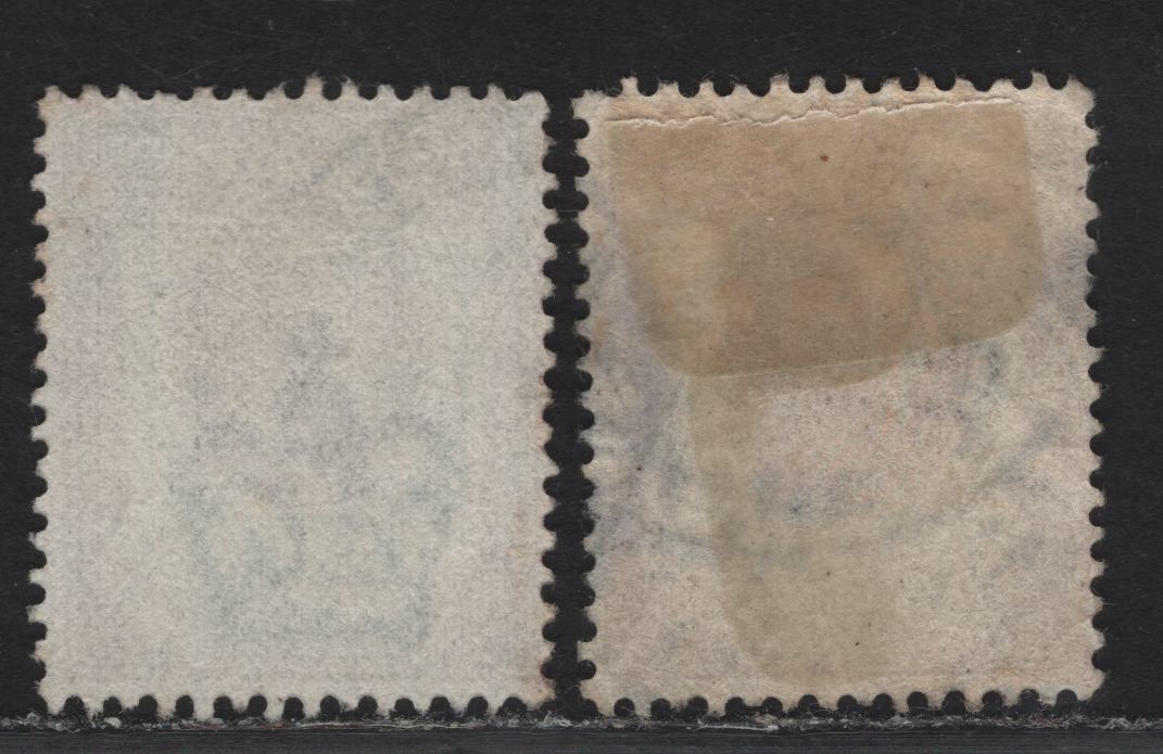 Lot 97 Great Britain SC#129b (SG#287) 1.5d Deep Reddish Purple & Green - Deep Reddish Purple & Bluish Green King Edward VII, 1902-1910 King Edward VII Issue, 2 Fine Used Singles, Somerset House Printing.