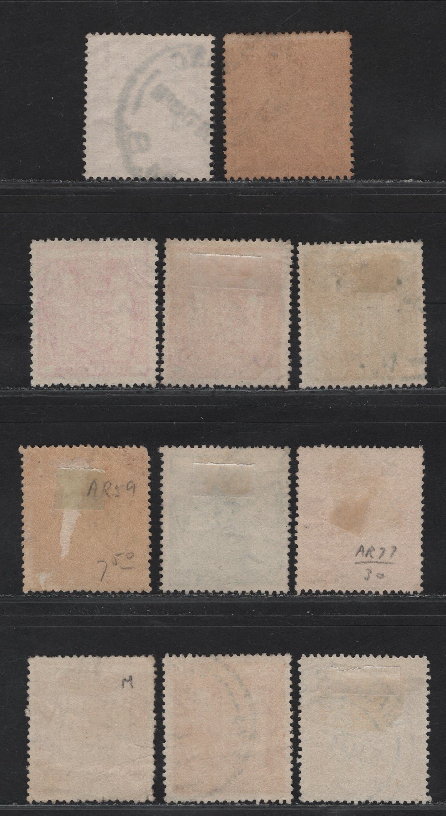 Lot 139 (C) New Zealand SG#F191, F194, F197, F201, F203 1/3d - £1 Orange Yellow - Pink Arms, 1940-1958 Postal Fiscal Issue, 5 Fine/Very Fine Used Singles, Unlisted Shades Of Each.