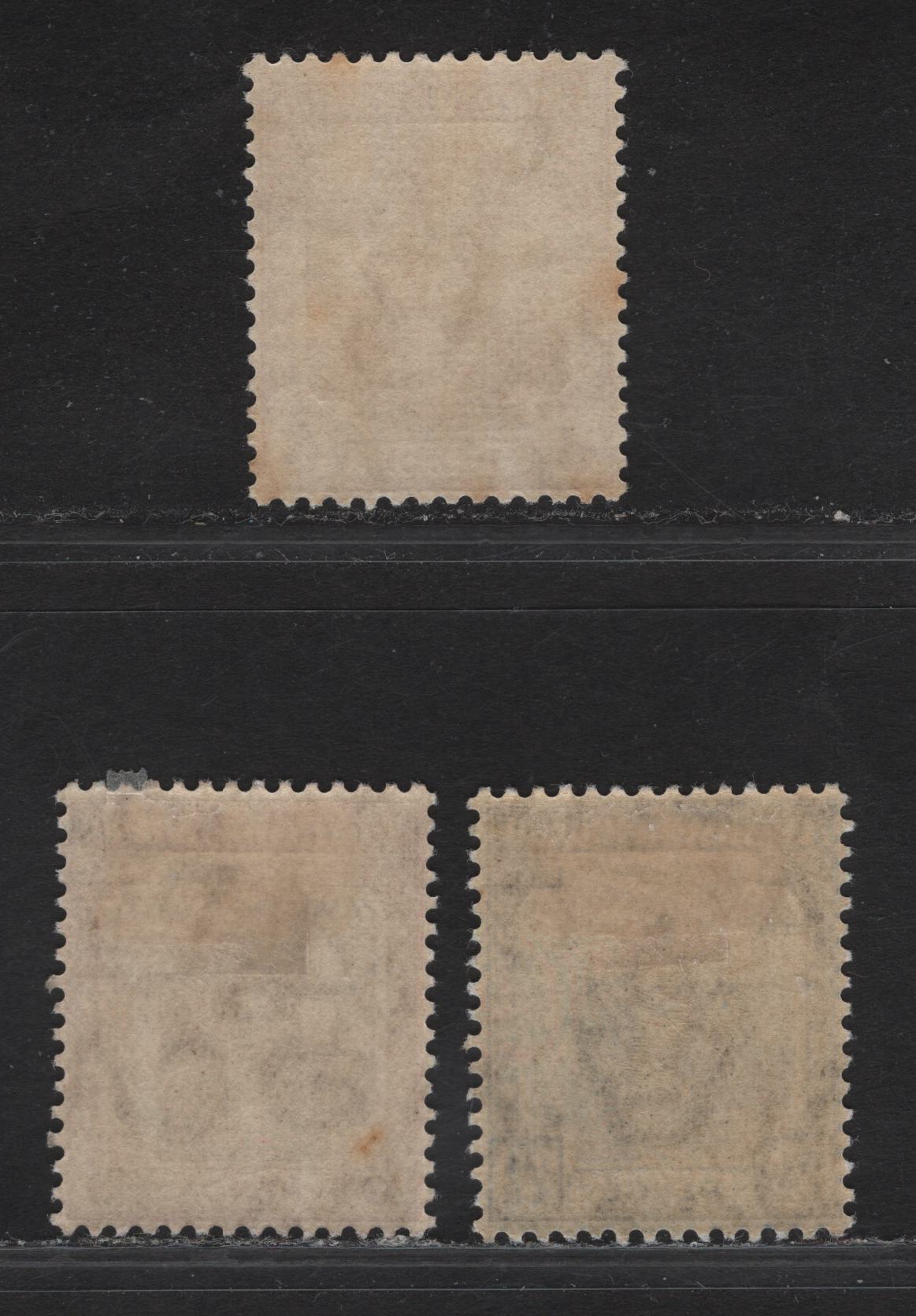 Lot 159 Trinidad & Tobago SG#151, 153, 153a 2.5d - 6d Ultramarine - Dull & Deep Purple Seated Britannia, 1913-1923 Seated Britannia Keyplates Issue, 3 VFOG Singles, Crown CA Wmk