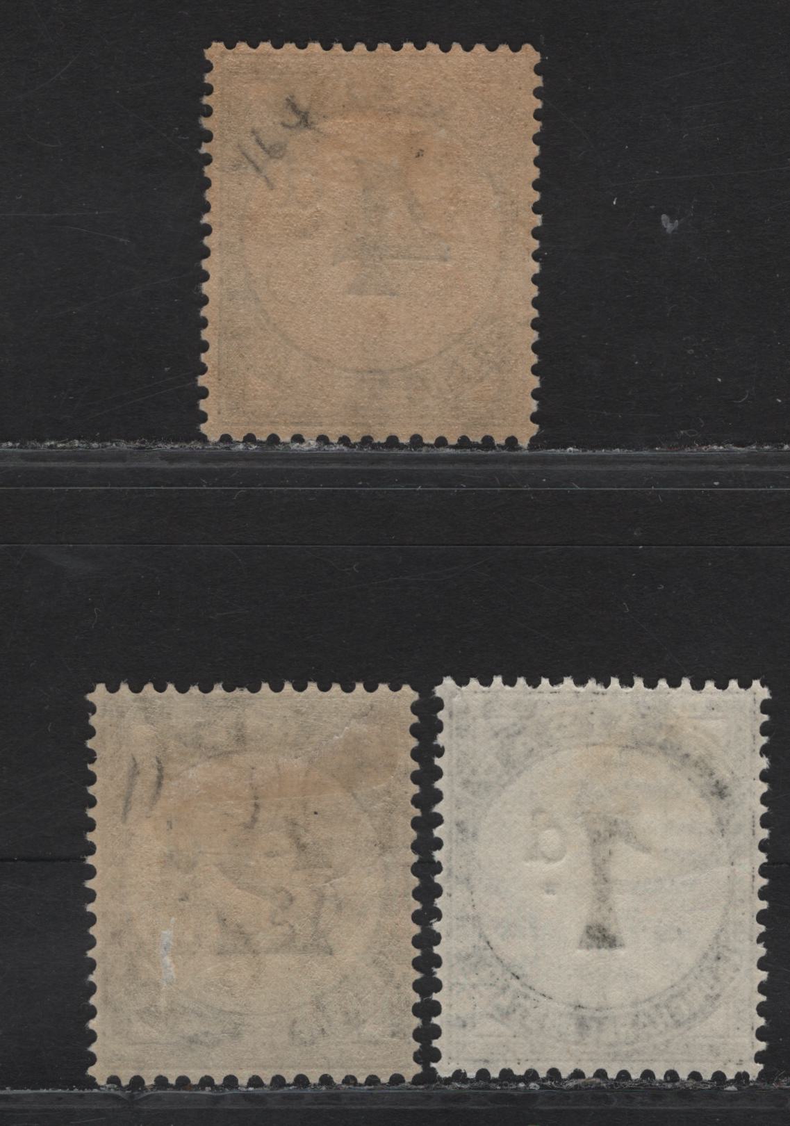 Lot 174 Trinidad & Tobago SG#D18-D19, D21 1d - 4d Black Numeral, 1923-1945 Postage Dues, 3 VFOG Singles, Script CA Wmk, 1d Black on Whiter Paper